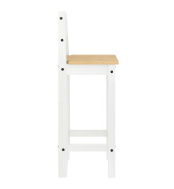 Ensemble de bar 3 pcs Blanc Bois de pin massif