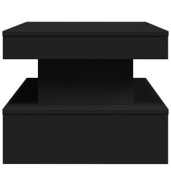 Table basse avec lumières LED noir 90x50x40 cm