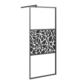 Paroi de douche avec étagère Noir 100x195cm Verre ESG&Aluminium