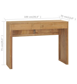 Table console 100x35x75 cm Bois de teck massif