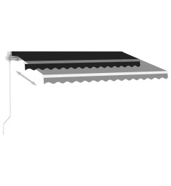 Auvent manuel rétractable avec LED 300x250 cm Anthracite