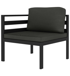 Salon de jardin 5 pcs avec coussins Aluminium Anthracite