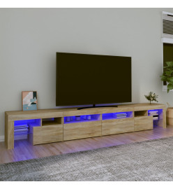 Meuble TV avec lumières LED Chêne sonoma 260x36,5x40 cm