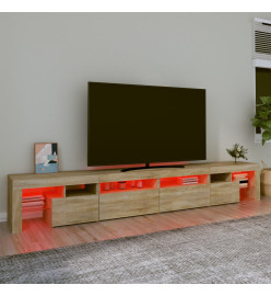 Meuble TV avec lumières LED Chêne sonoma 260x36,5x40 cm