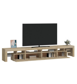 Meuble TV avec lumières LED Chêne sonoma 260x36,5x40 cm