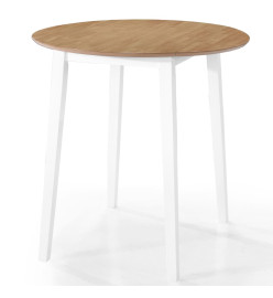 Jeu de table et chaise de bar 5pcs Bois massif Naturel et blanc