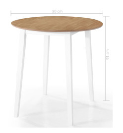 Jeu de table et chaise de bar 5pcs Bois massif Naturel et blanc