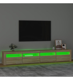 Meuble TV avec lumières LED Chêne sonoma 240x35x40 cm