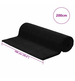 Tapis de porte noir 100x200 cm fibre de coco touffeté