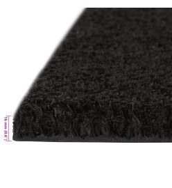 Tapis de porte noir 100x200 cm fibre de coco touffeté