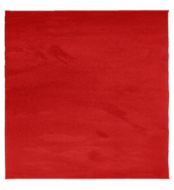 Tapis OVIEDO à poils courts rouge 120x120 cm