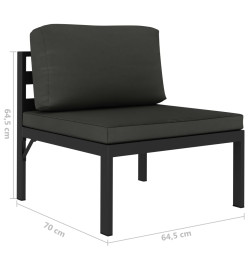 Salon de jardin 5 pcs avec coussins Aluminium Anthracite