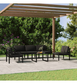 Salon de jardin 6 pcs avec coussins Aluminium Anthracite
