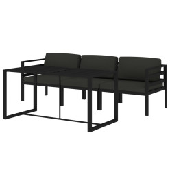 Salon de jardin 4 pcs avec coussins Aluminium Anthracite
