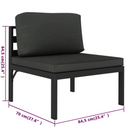 Salon de jardin 4 pcs avec coussins Aluminium Anthracite
