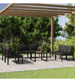Salon de jardin 7 pcs avec coussins Aluminium Anthracite