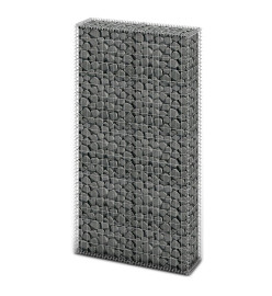 Mur de gabion avec pierres de verre et lampe LED 85x30x200 cm