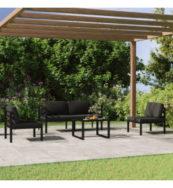 Salon de jardin 5 pcs avec coussins Aluminium Anthracite