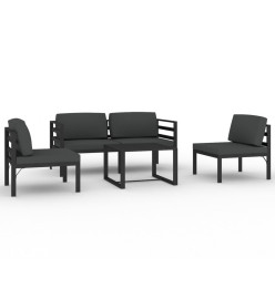 Salon de jardin 5 pcs avec coussins Aluminium Anthracite
