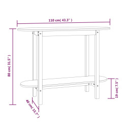 Table console Gris 110x40x80 cm Bois massif de pin