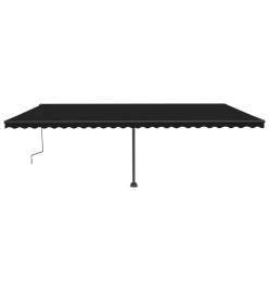 Auvent manuel rétractable avec LED 600x300 cm Anthracite