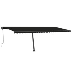 Auvent manuel rétractable avec LED 600x300 cm Anthracite