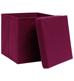 Boîtes de rangement 10 pcs Rouge foncé 32x32x32 cm Tissu