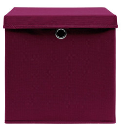 Boîtes de rangement 10 pcs Rouge foncé 32x32x32 cm Tissu