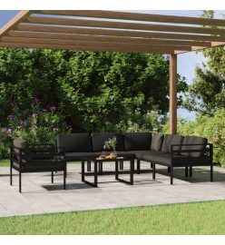 Salon de jardin 7 pcs avec coussins Aluminium Anthracite