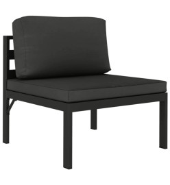 Salon de jardin 9 pcs avec coussins Aluminium Anthracite