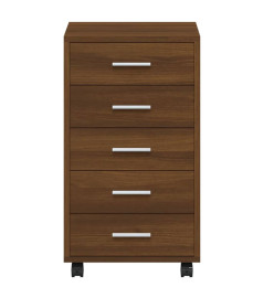 Armoire à tiroirs avec roulettes Chêne marron Bois d'ingénierie