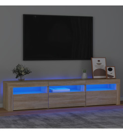 Meuble TV avec lumières LED Chêne sonoma 180x35x40 cm