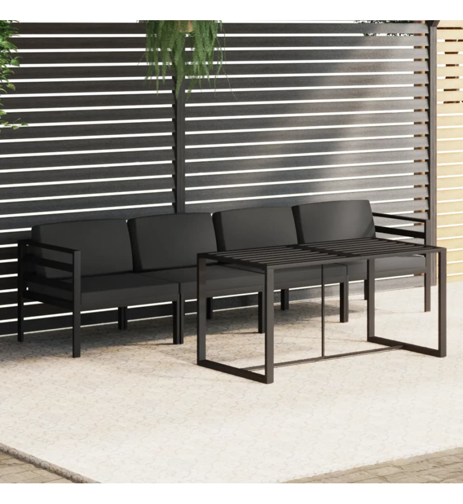 Salon de jardin 5 pcs avec coussins Aluminium Anthracite Salon de jardin 5 pcs avec coussins Aluminium Anthracite