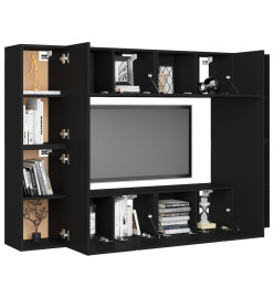 Ensemble de meubles TV 8 pcs Noir Aggloméré