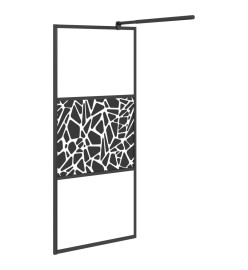 Paroi de douche avec étagère Noir 80x195 cm Verre ESG&Aluminium