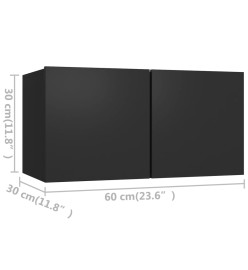 Meubles TV 4 pcs Noir 60x30x30 cm Aggloméré