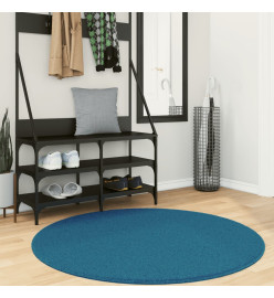 Tapis OVIEDO à poils courts turquoise Ø 120 cm