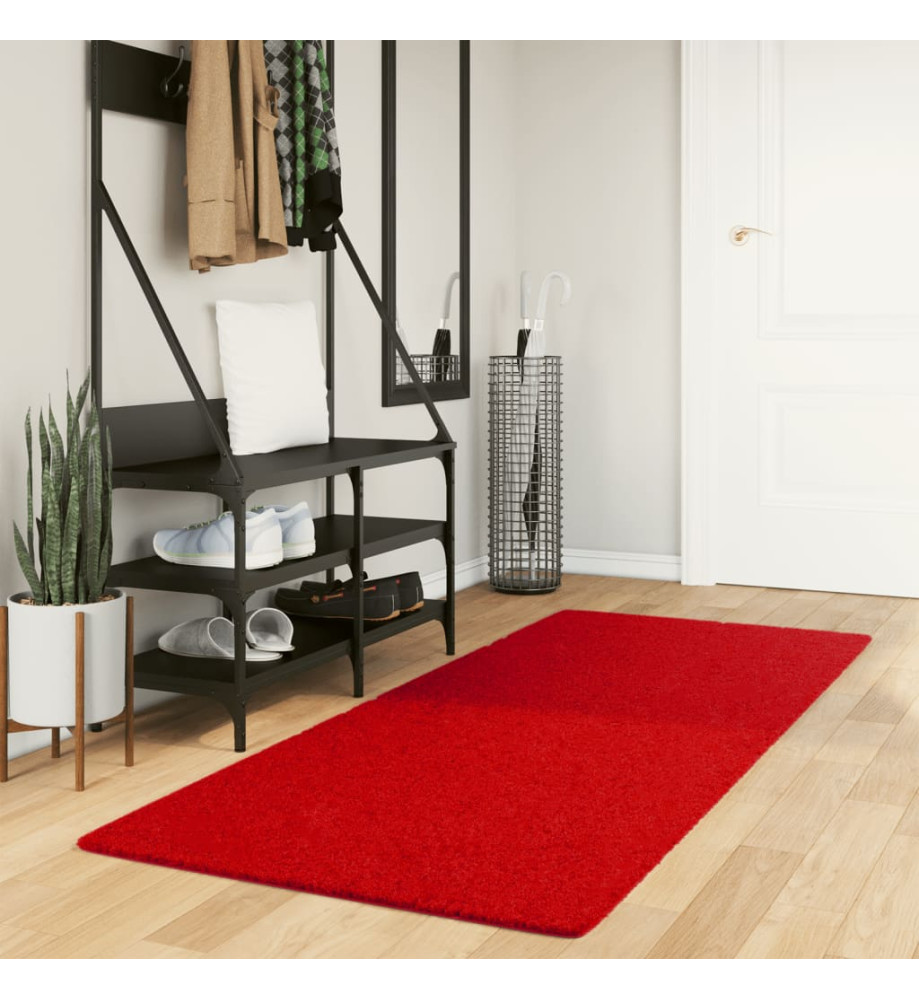 Tapis OVIEDO à poils courts rouge 80x200 cm Tapis OVIEDO à poils courts rouge 80x200 cm