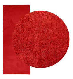 Tapis OVIEDO à poils courts rouge 80x200 cm