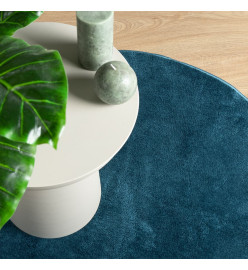Tapis OVIEDO à poils courts turquoise Ø 200 cm