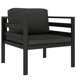 Salon de jardin 3 pcs avec coussins Aluminium Anthracite