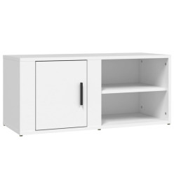 Meuble TV Blanc 80x31,5x36 cm Bois d'ingénierie