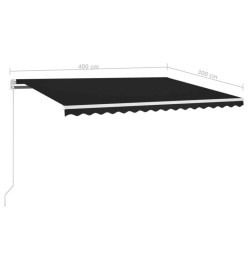 Auvent manuel rétractable avec LED 400x300 cm Anthracite