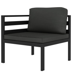 Salon de jardin 8 pcs avec coussins Aluminium Anthracite