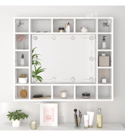 Armoire de miroir avec LED Blanc 91x15x76,5 cm