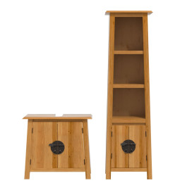 Ensemble de meubles de salle de bain 2 pcs bois de pin massif