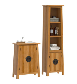 Ensemble de meubles de salle de bain 2 pcs bois de pin massif