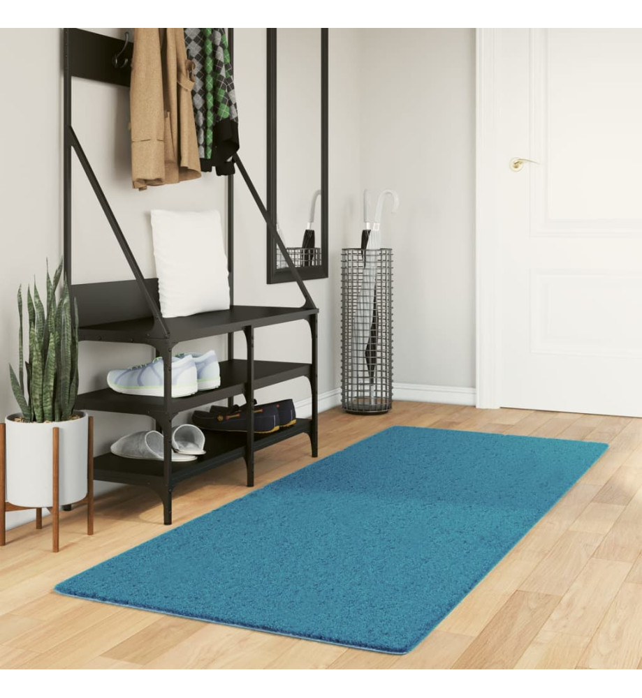 Tapis OVIEDO à poils courts turquoise 80x200 cm Tapis OVIEDO à poils courts turquoise 80x200 cm