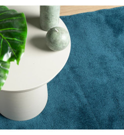 Tapis OVIEDO à poils courts turquoise 200x200 cm