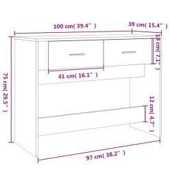 Table console Blanc brillant 100x39x75 cm Bois d'ingénierie